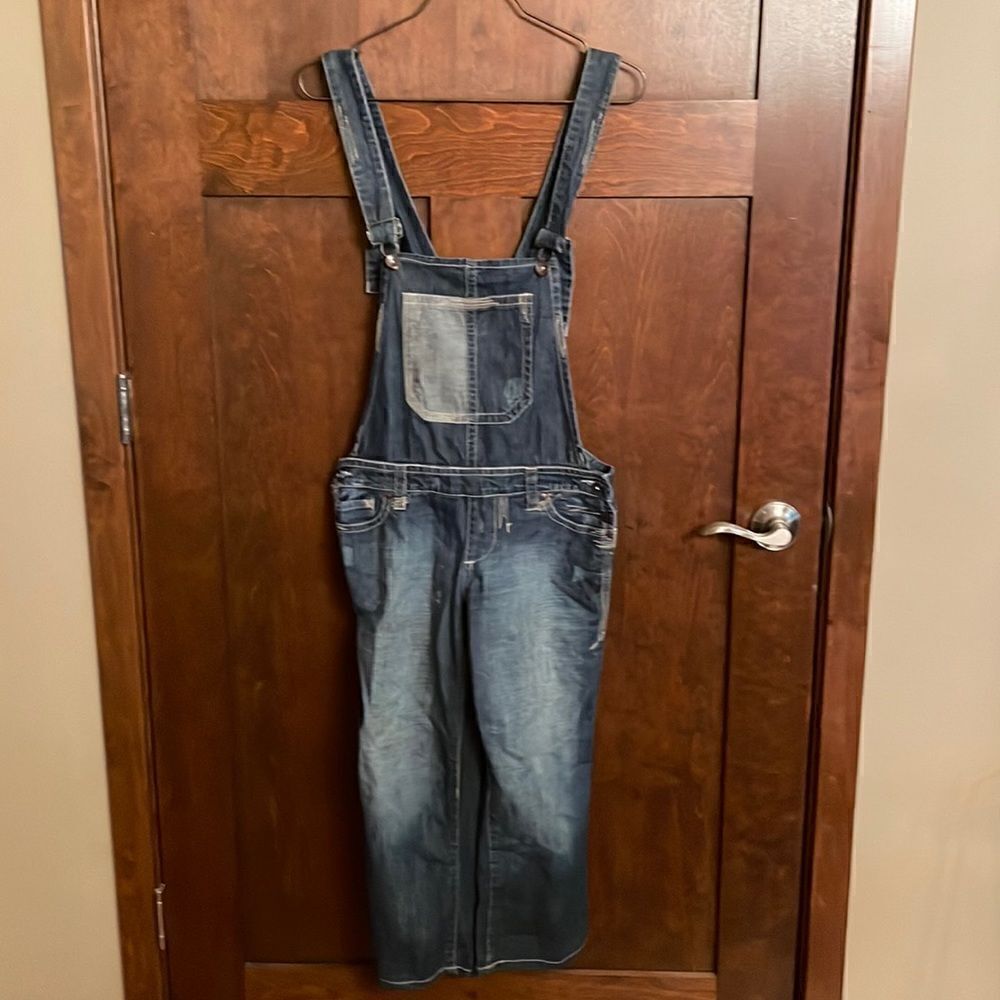 NAF NAF Distressed Denim Overalls - 38